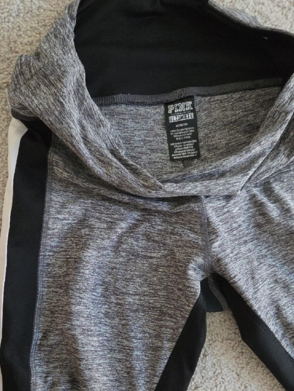 PINK Victoria's Secret Ultimate High Waist Leggings - Gray Side Striped - Picture 3 of 3
